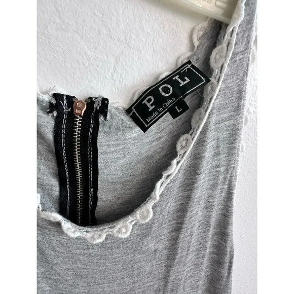 POL Olive Knit Sleeveless Scoop Neck Back Zipper Dress Size Large - Picture 6 of 7